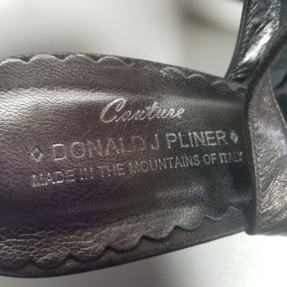 Donale Pliner Women's Brown/Bronze Courture Slingback Kitten Heel Shoes Sz 8M - Picture 10 of 15